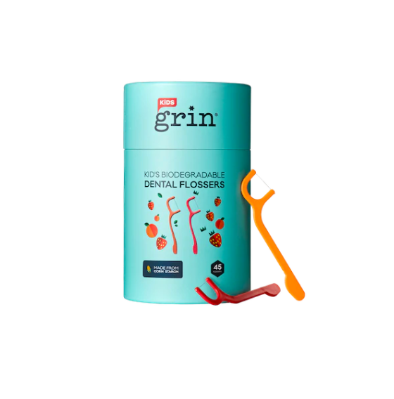 Grin Kids' Biodegradable Dental Flossers 45 pk