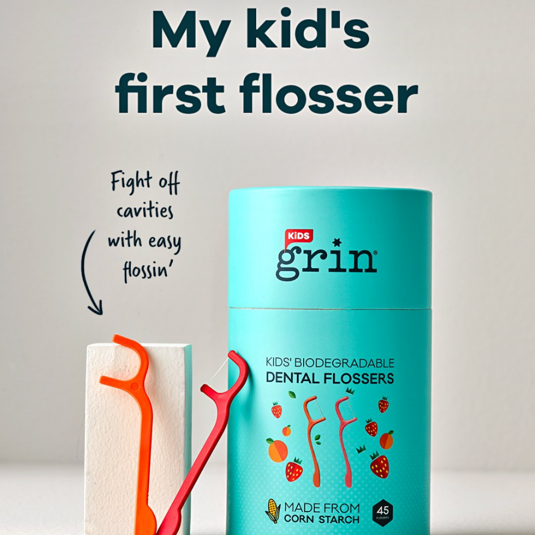 Grin Kids' Biodegradable Dental Flossers 45 pk